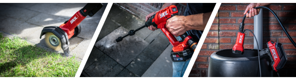 Links naar rechts: 0661 Onkruidborstel, 0762 Middendrukreiniger, 0781 Dompelpomp.