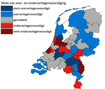 Afbeelding: Mate van over- en ondervertegenwoordiging