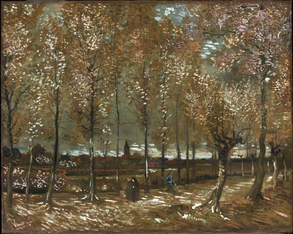 Overzicht van de latere toevoegingen, inclusief Van Goghs handtekening (in wit)